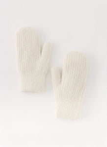Winter Blaze Knit Mittens - Cream