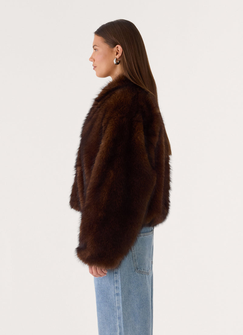 Xavier Faux Fur Jacket - Smokey Fox