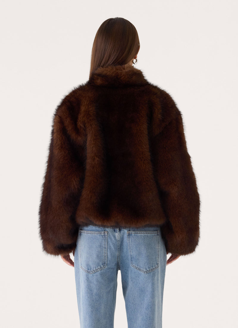 Xavier Faux Fur Jacket - Smokey Fox
