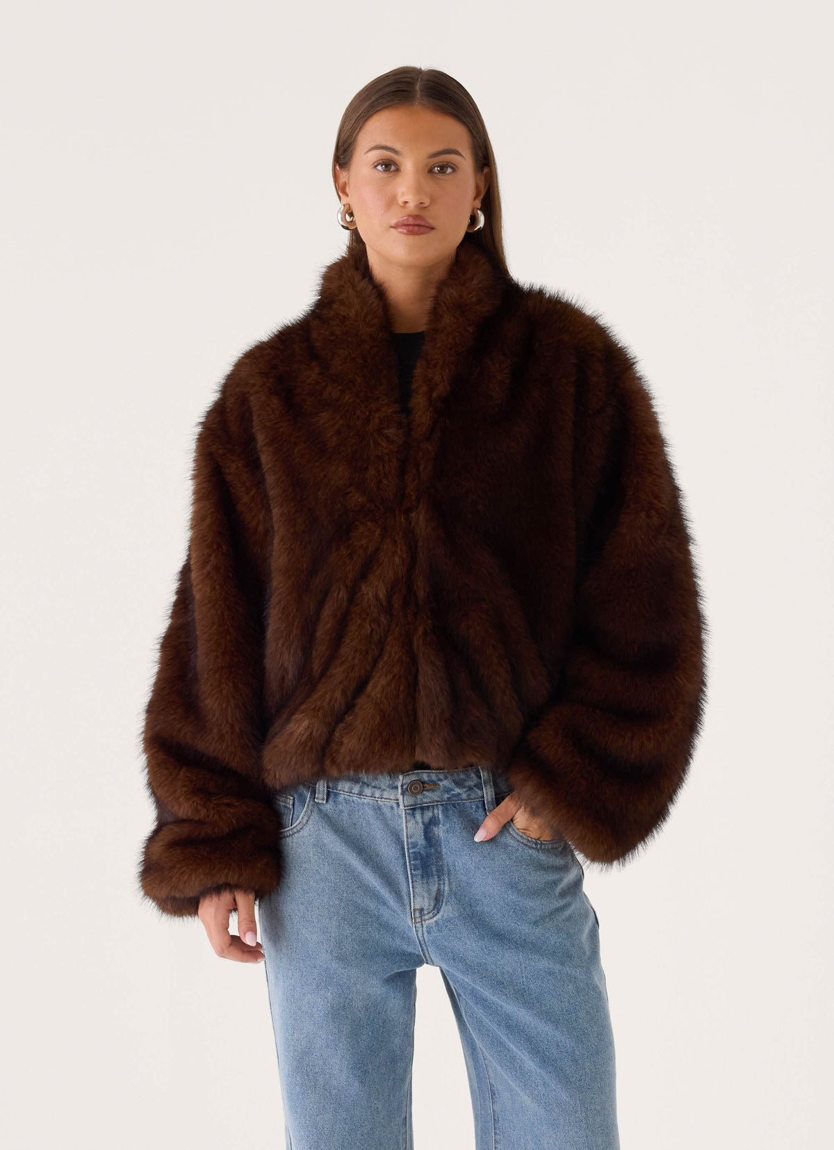 Xavier Faux Fur Jacket - Smokey Fox
