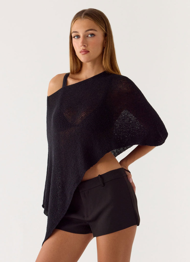 Yas Knit Cape - Black