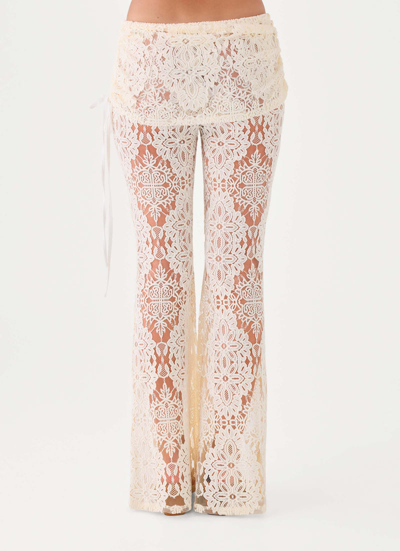 Zayabell Lace Pants - White