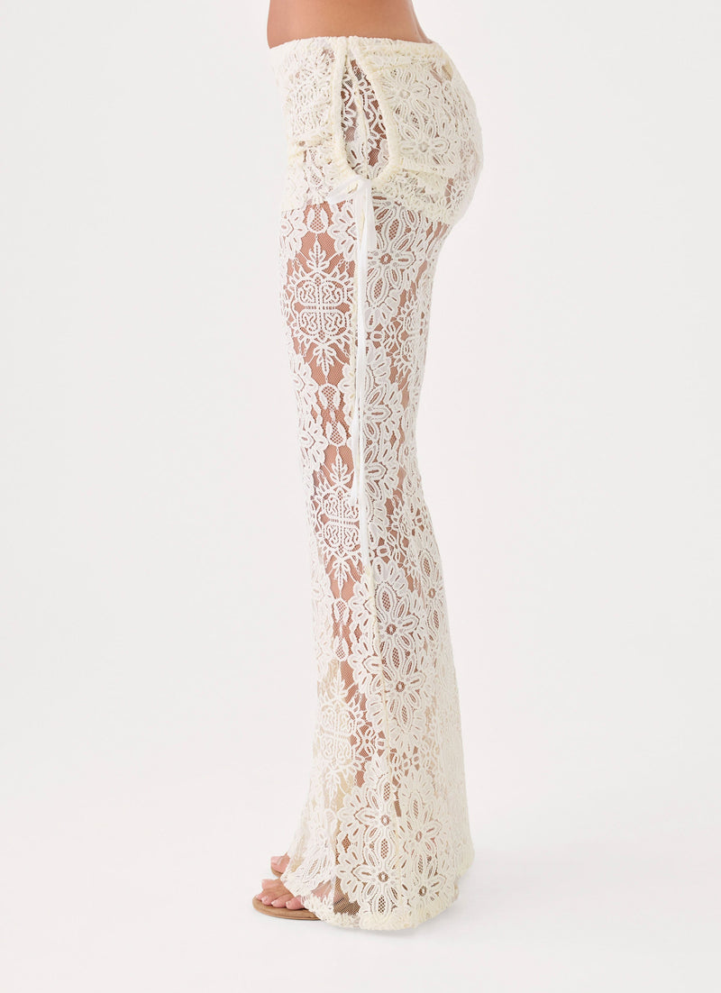 Zayabell Lace Pants - White