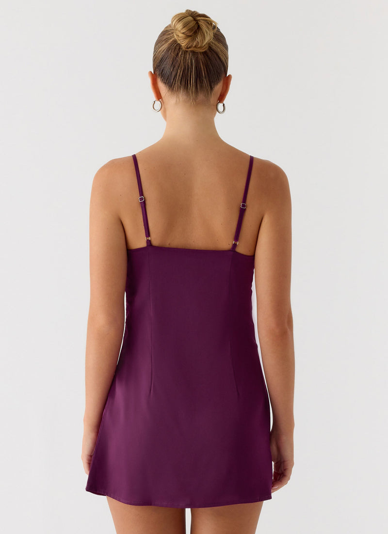 Zion Beaded Mini Dress - Mulberry