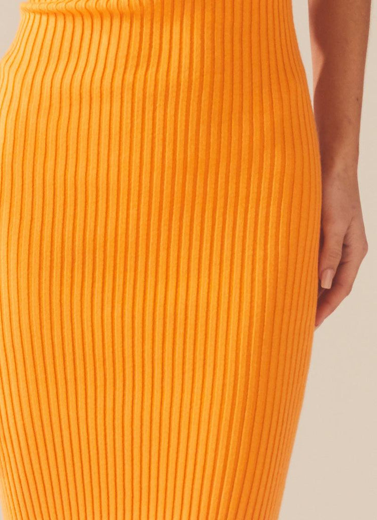 Amber Knit Dress - Orange - Peppermayo