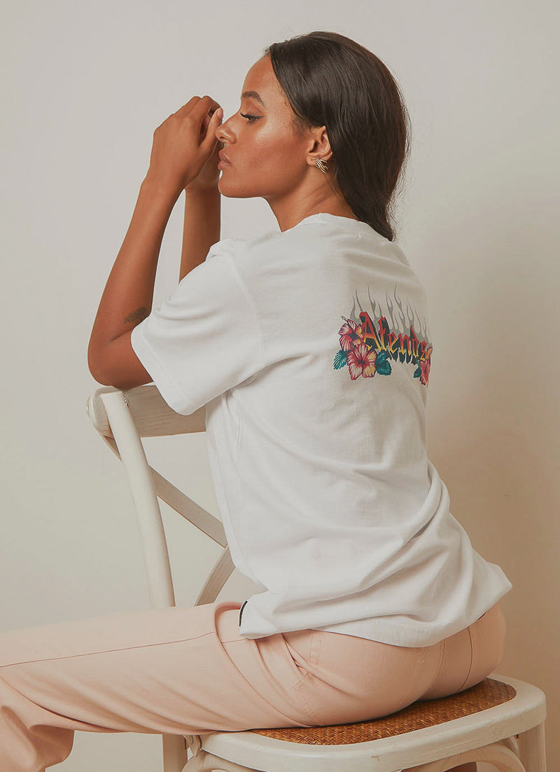 Powerlines Retro Fit Tee - White