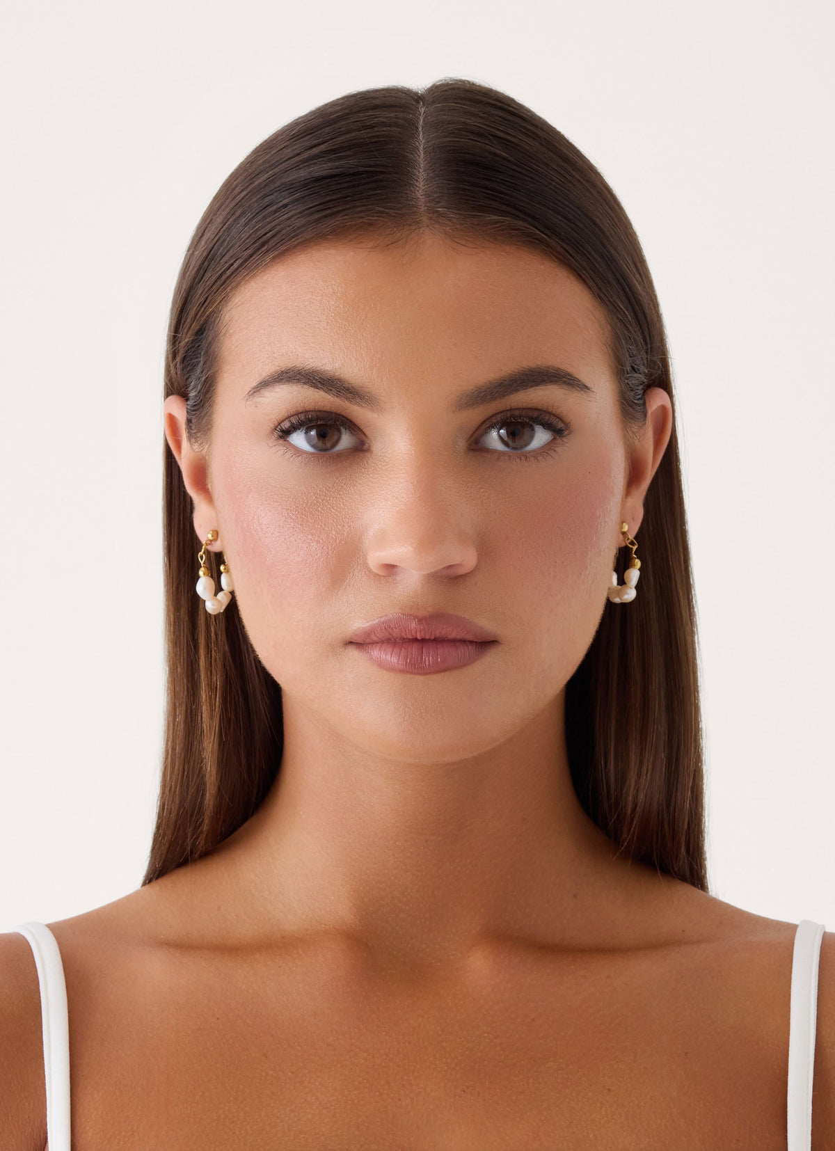 Saltwater Hoop Earrings - Gold/Pearl